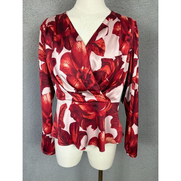 I.n.c. International Concepts Women's Small Printed Surplice-Neck Top Multi NWTs - Picture 1 of 8